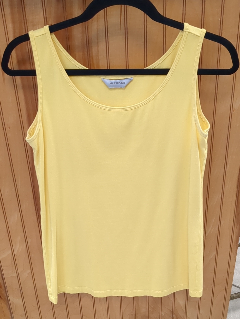 Multiples Lemon Yellow Scoop Neck Tank